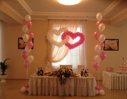 Свадебное оформление зала воздушными шарами